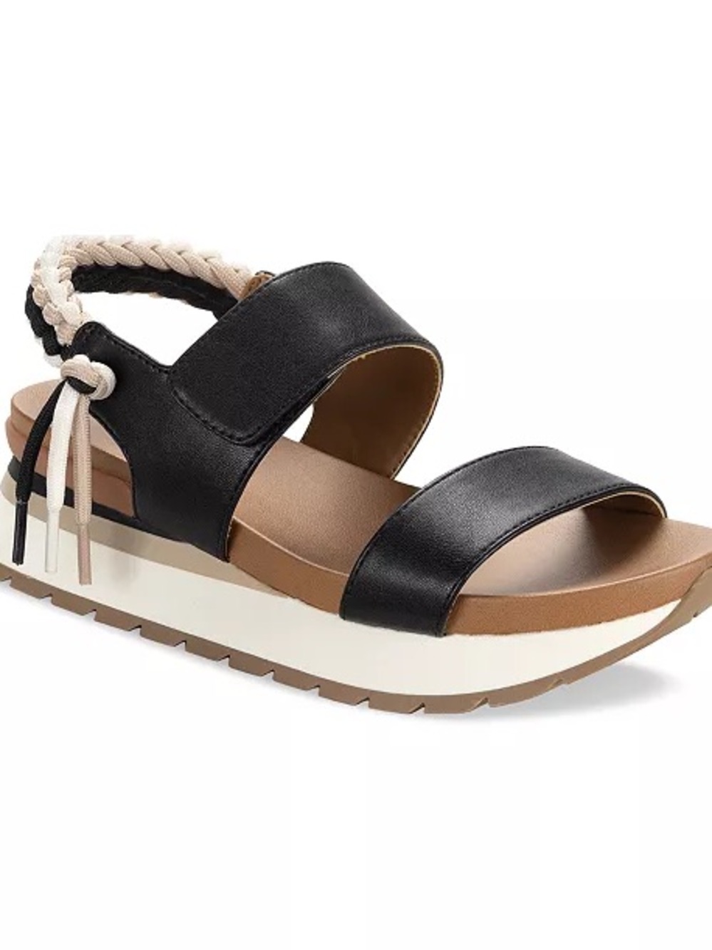 Black Platform Style & Co Sandal with Braided Detail 8.5